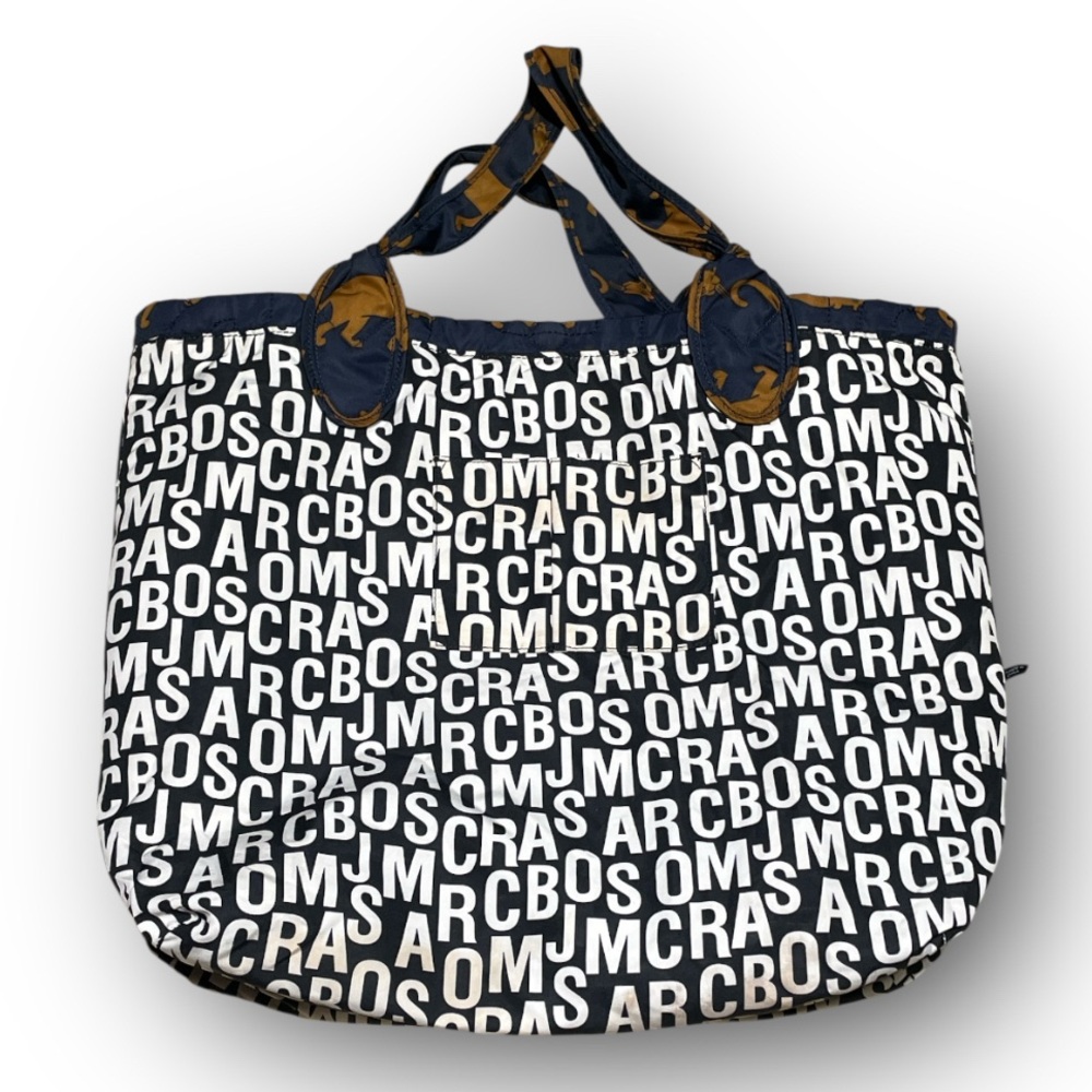 MARC BY MARC JACOBS PANTHER ELIZA DIAPER TOTE BAG Navy Blue Brown - Picture 3 of 9